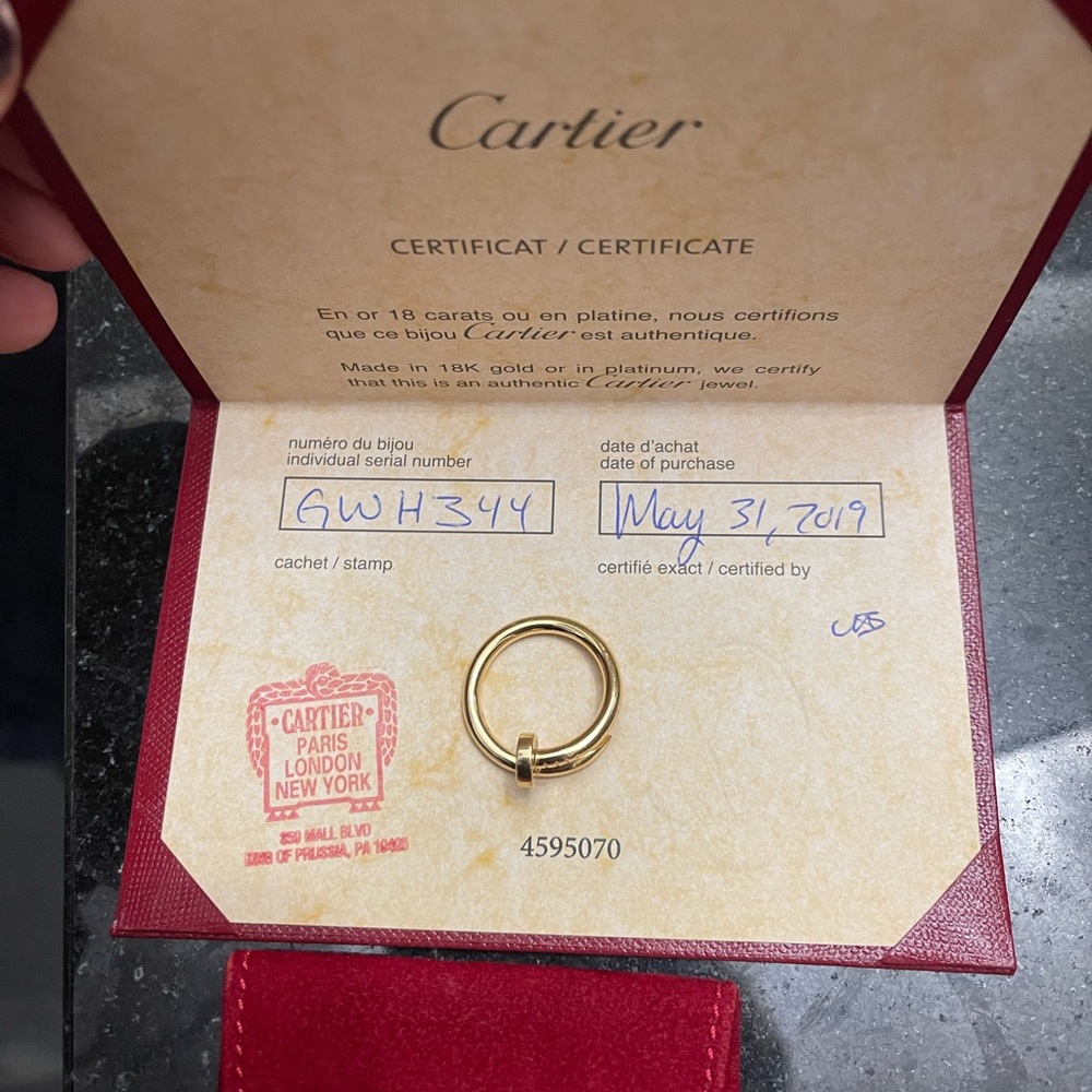 Cartier yellow gold juste un clou ring